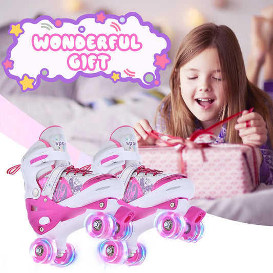 Roller Skates for Girls Boys for Kids 4 Size Adjustable Light Up kids roller skates girls roller skates kids