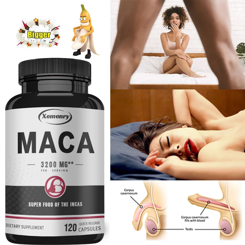 Maca - Athletic Performance, Improves Muscle Mass and Endurance, Muscle Repair and Fatigue Resistance - 120 Capsules