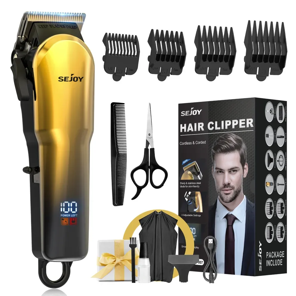 Sejoy Hair Clippers for Men, Professional Hair Trimmer, Cordless Barber Hair Grooming Kit, Beard Trimmer, Home Haircut Machine