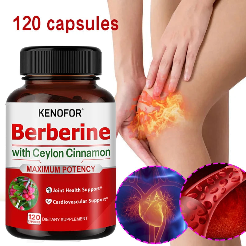 Berberine and Ceylon Cinnamon - Supports joints, cardiovascular system and overall health, relieves muscle pain
