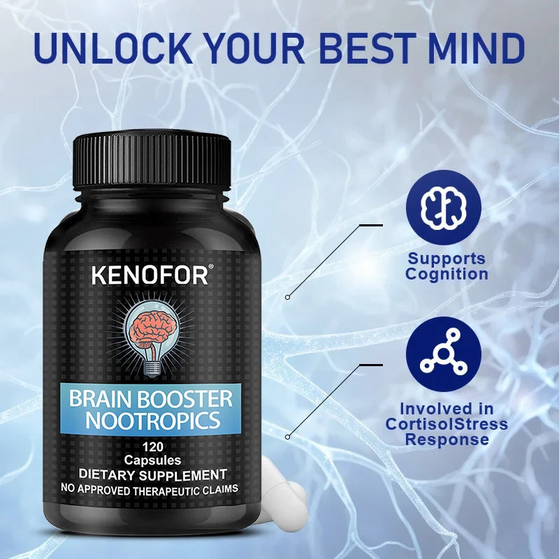 Brain Function Supplements – Helps with Focus, Memory, Concentration, Mental Clarity, Energy, Stress and Anxiety Relief