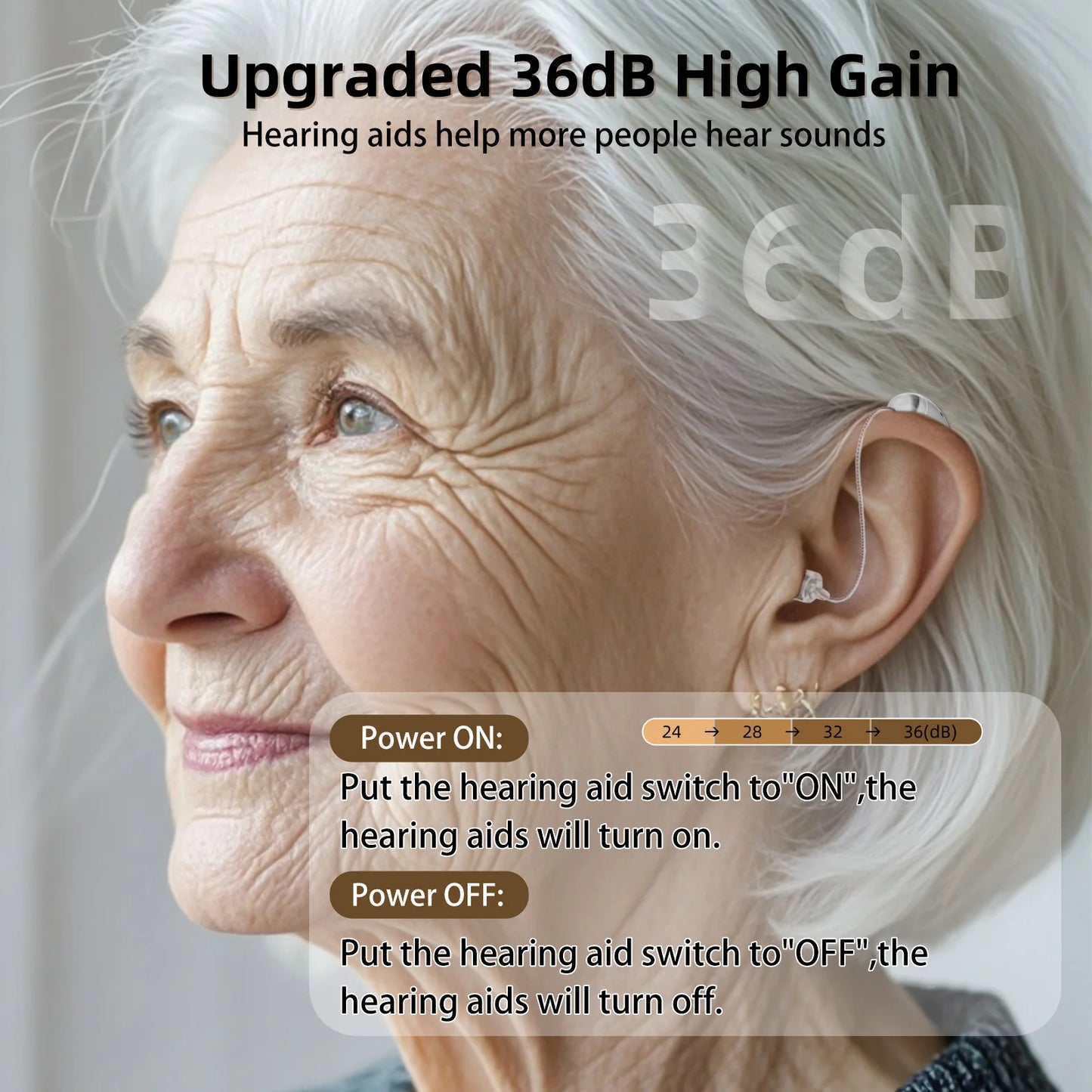 Rechargeable Hearing Aids Adults Invisible Digital Ear Amplifiers Volume Control for Hearing Loss