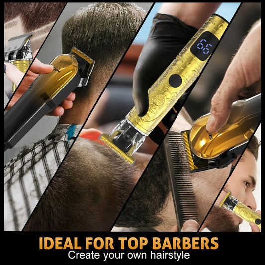 Professional Combo Kits For Men Adjustable Speeds Hair Clipper Rechargeable Electric Hair Trimmer Set for Barber