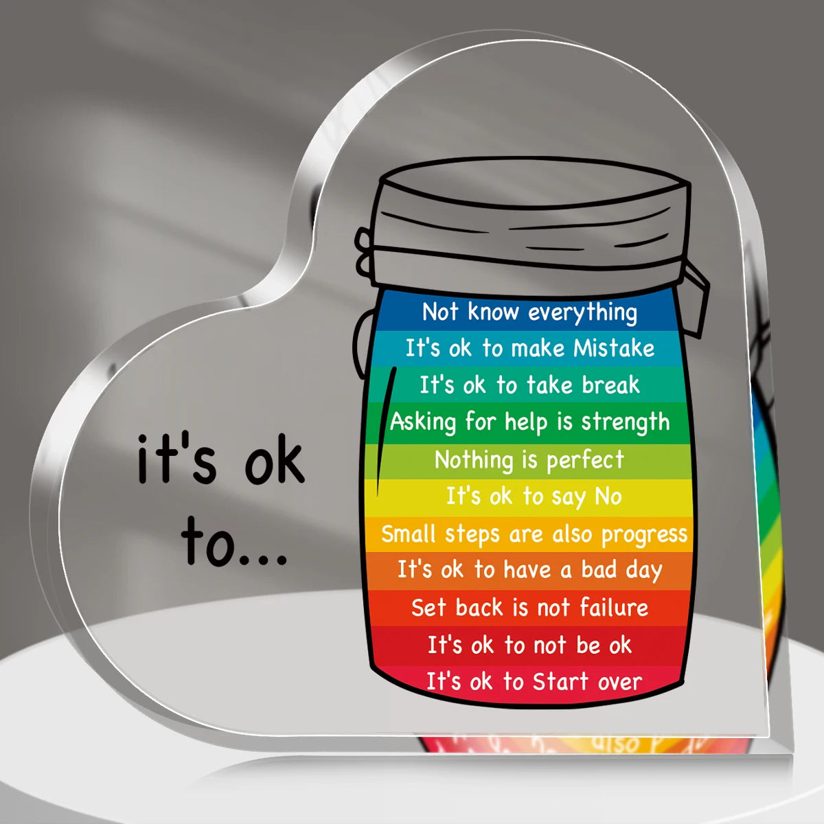 Mental Health Decor, It's ok, Inspirational Quote Acrylic Sign, Table Relax Plaque, Psychology Gifts, Office, School Counseling Decor