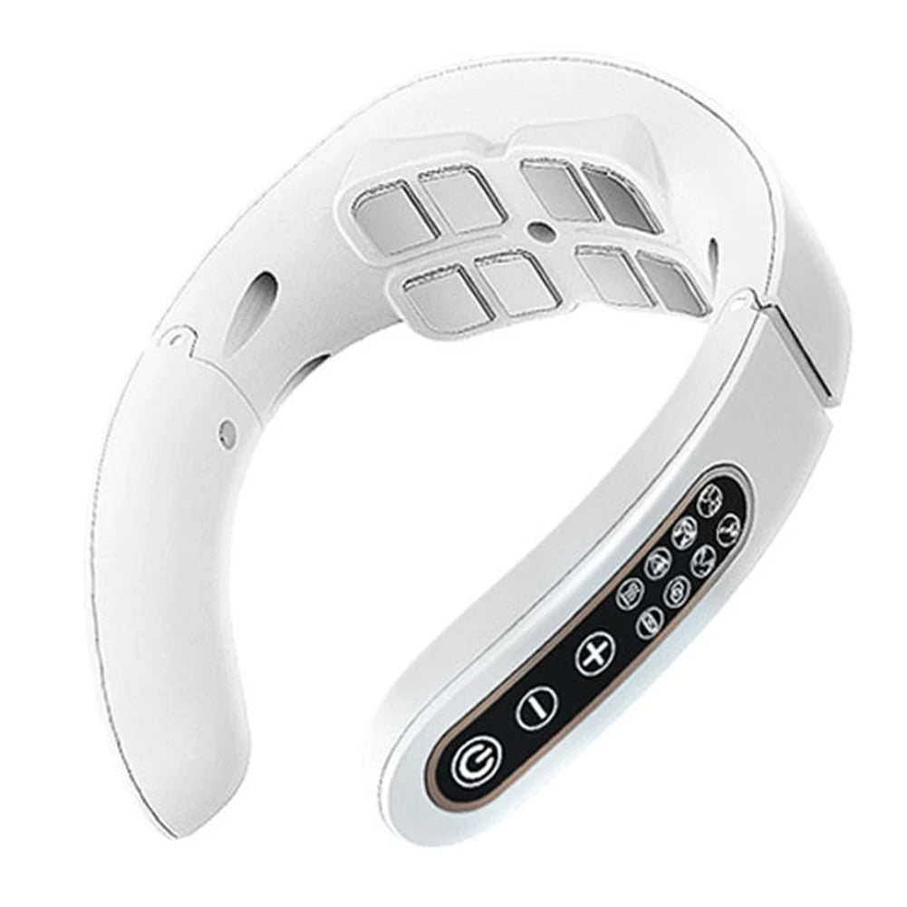 Cervical Spine Massager 15 Gears 6 Modes Cervical Therapy Massage Stimulator USB Charging Vibration Pulse 500mAh for Home Office