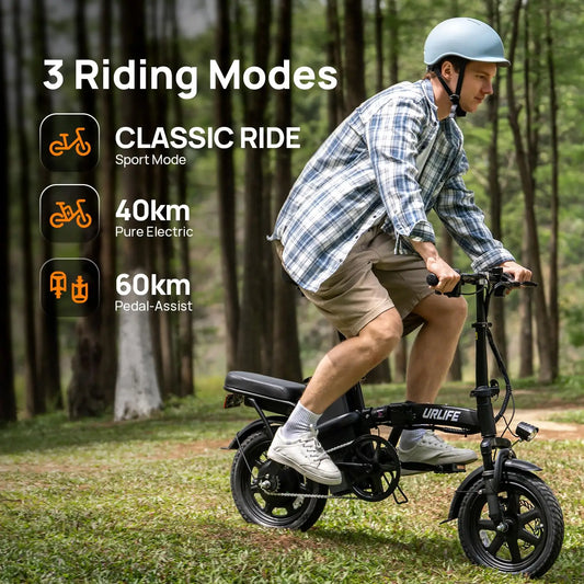 14" Foldable Electric bicycle for Adult, Peak 500W Motor with 48V 7.5Ah Removable Battery 40 Miles Range 3 Hours Charge Time