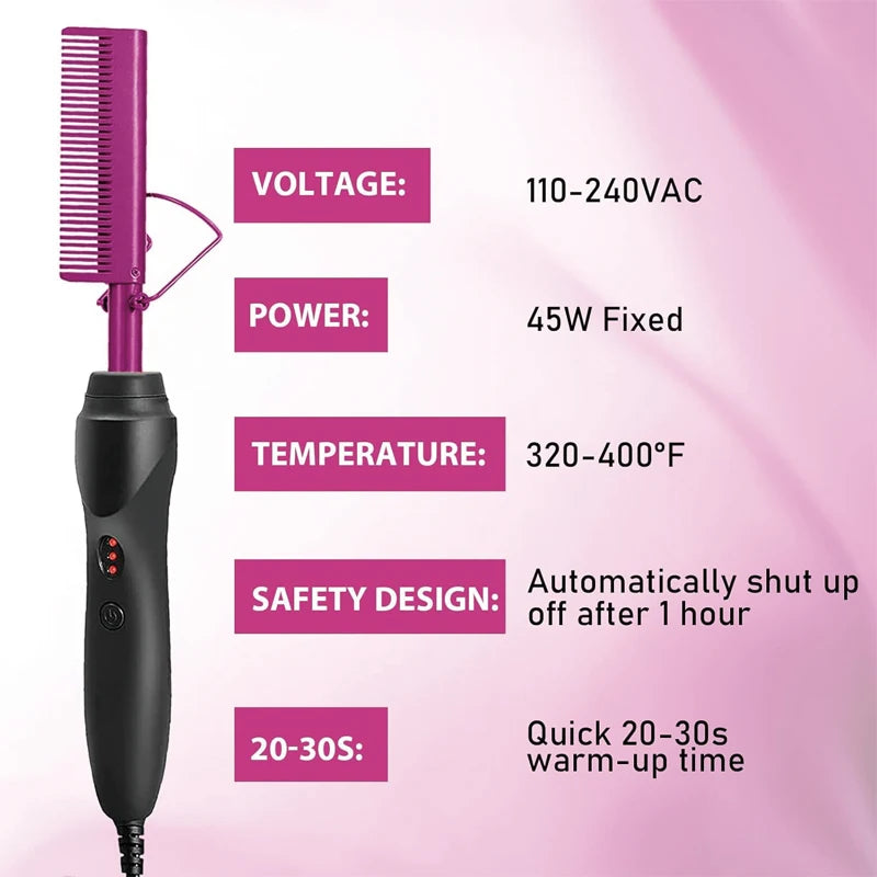 GOIPLE Electric Hot Comb Fast Heating Straightener Curling Iron Curler Brush Styling Tools for Hair Care Lace Wig Styling Set