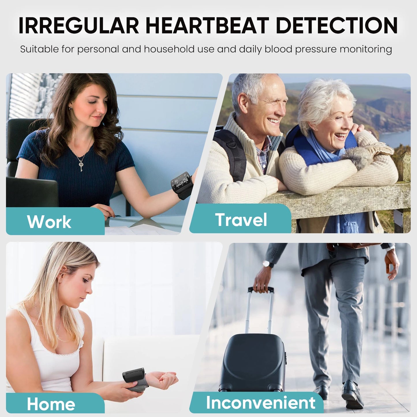 SEJOY Electronic Blood Pressure Monitor Wrist Cuff Tonometer Digital Sphygmomanometer Electronic BP Monitors Blood Meter