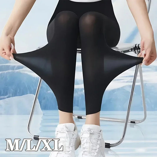 Women's Thin Yoga Leggings High-waisted Elastic Summer Thin Sunscreen Leggings Sexy Lift Buttocks Fitness Pants Bottoming Pants