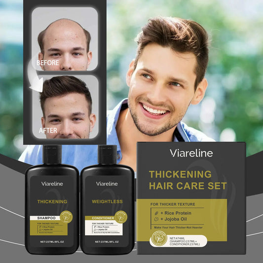 Men Hair Care Set Improve Dryness Roughness Non-greasy Fluffy Thickening Nourishing Volumizing Hair Shampoo and Conditioner Set