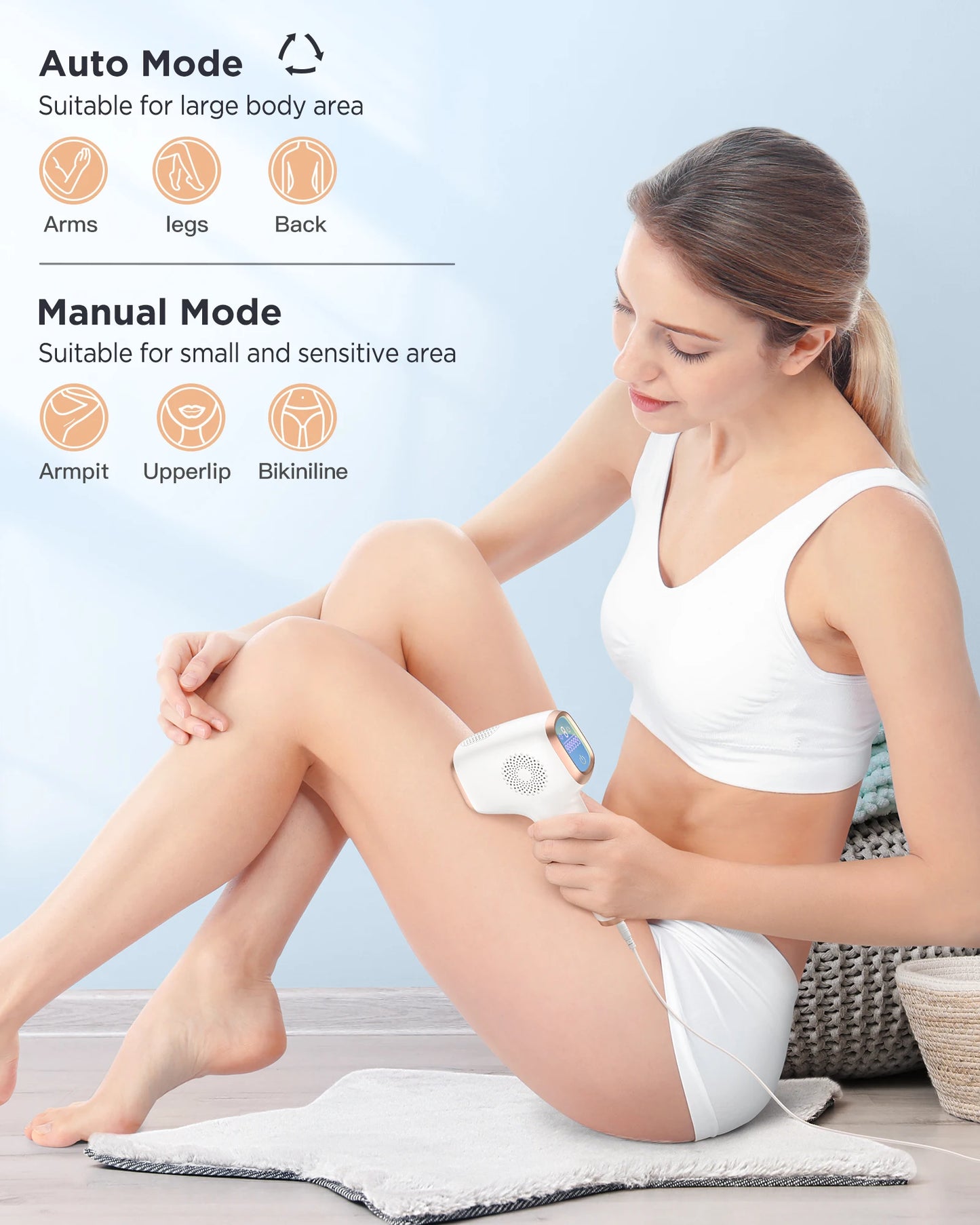 INNZA Hair Removal IPL Painless Permanent Removal Ice Cooling Care for Men and women Armpits Legs Arms Bikini Line Facials