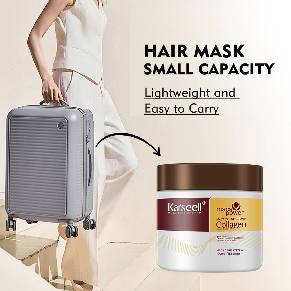 Karseell 100ML Collagen Hair Mask Deep Repair Damage Argan Oil Collagen Hair Treatment  Prevent Hair Breakage for All Hair Types