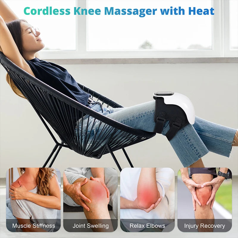 Electric Heating Massage Knee Pad Wireless Heated Knee Massager Temperature Hot Compress Vibration Massage