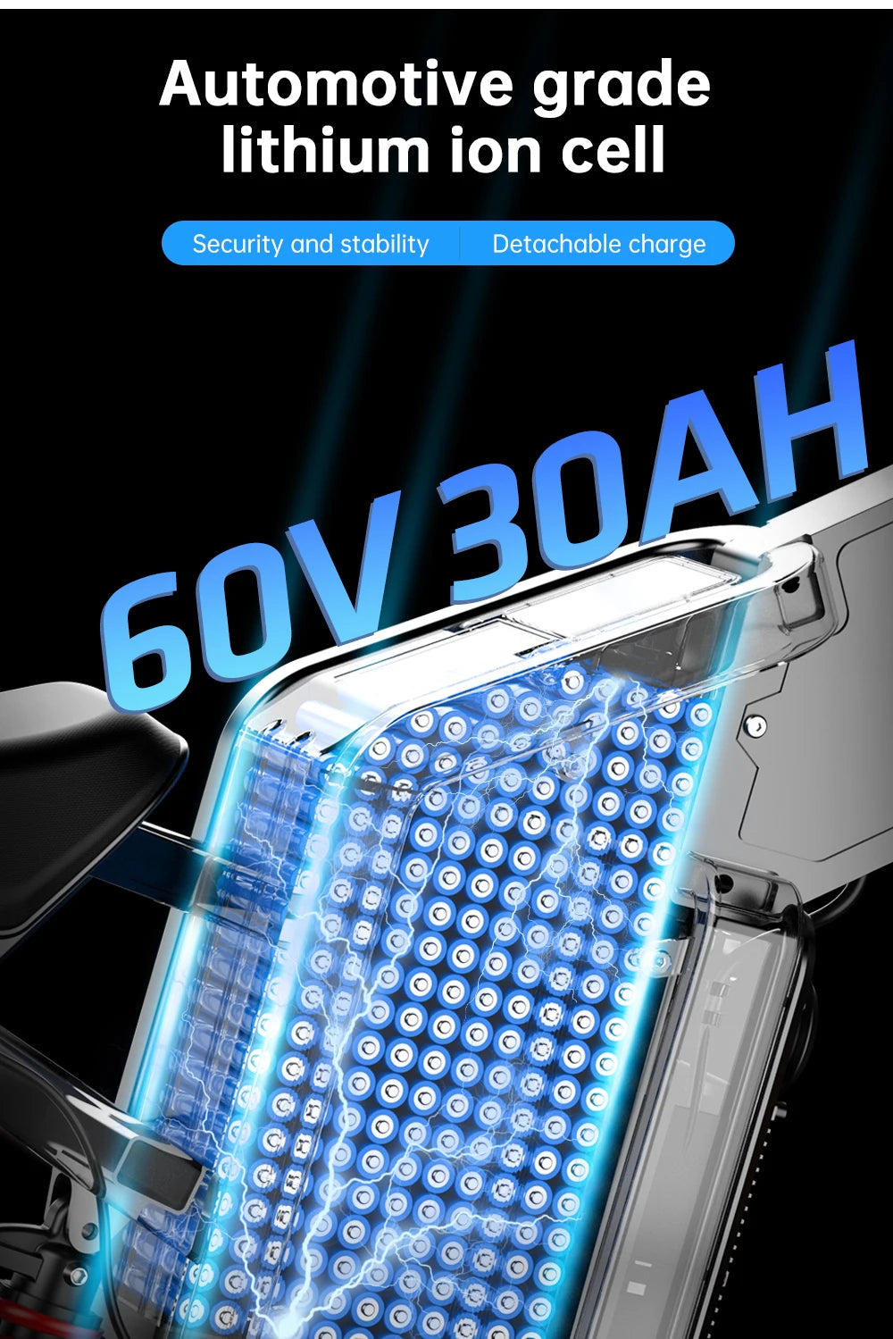 Electric Motorcycles 3000W Brushless Gearless Motors 60V30AH Lithium Battery Speed 85Kmh Adult Off Road Ebike