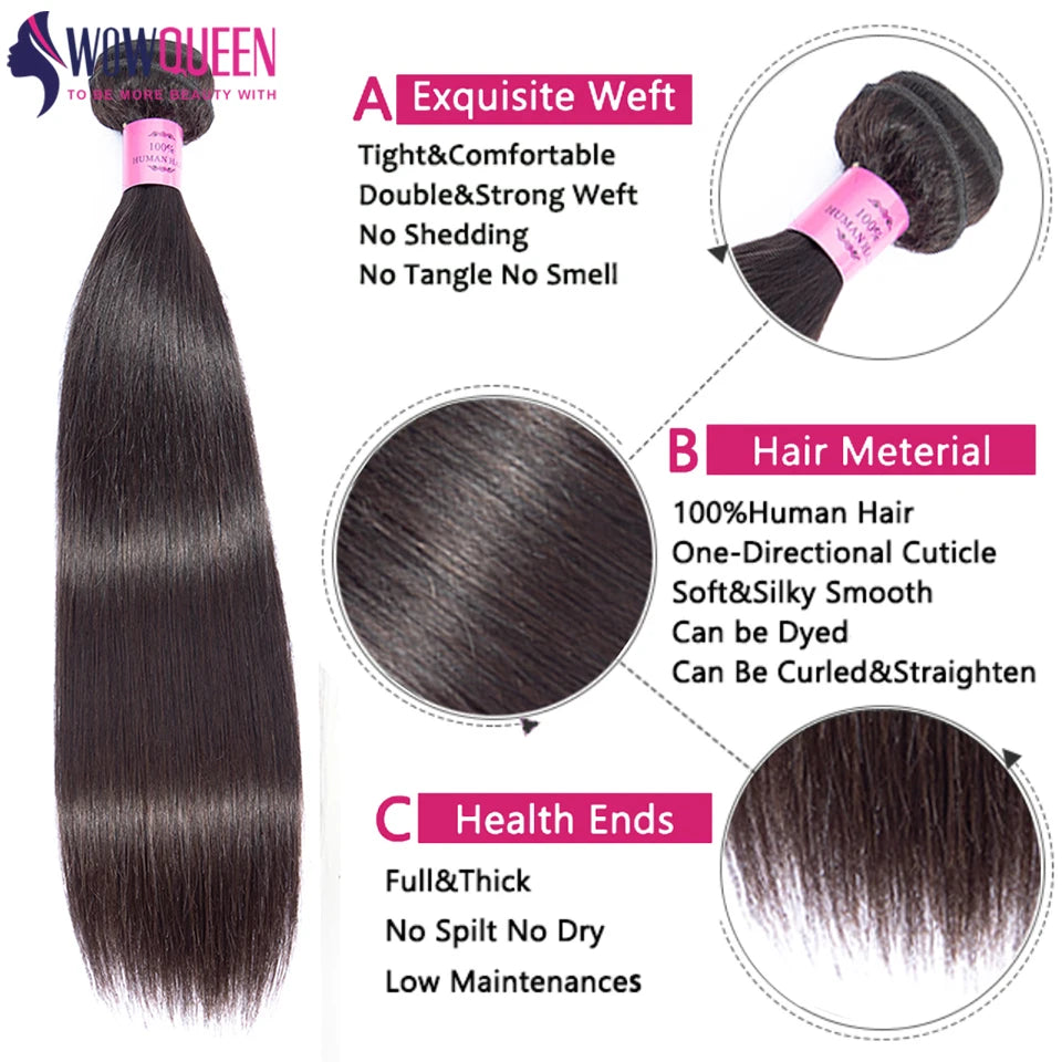 Straight Human Hair Bundles 28 30 inch Raw Hair Bundles 36 38 40 Inch Long Thick Bundles  Brazilian Hair Weave Bundles