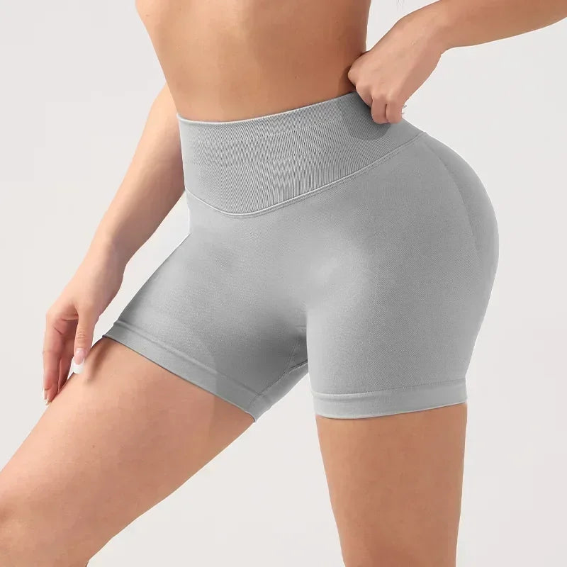 1 Piece High Stretch Nude Yoga Shorts Cycling Pants For Running Gym Cycling Sports Women Sweat Absorbent Breathable Tight Shorts