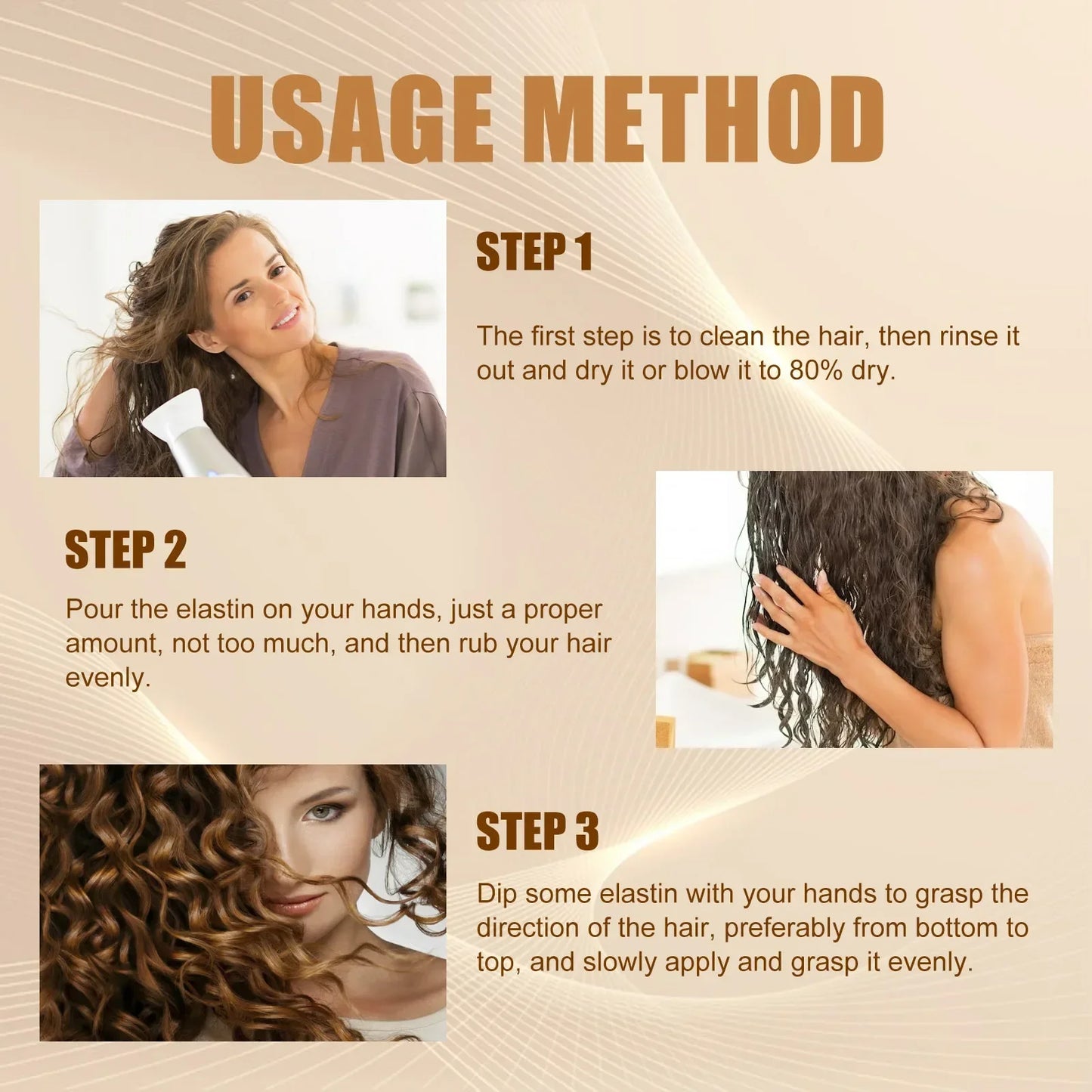 Leave In Conditioner for Curly Hair Smooth Elastic Conditioner Curling Essence Cream Repair Hair Damaged By Ironing and Dyeing