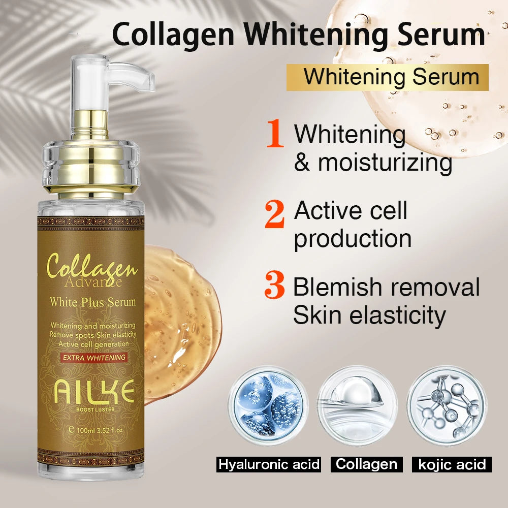 AILKE Collagen Whitening Set, Moisturizer, Hydration, Dark Spot Removal Cream, Brightening Body Lotion, Armpit Whitening Cream