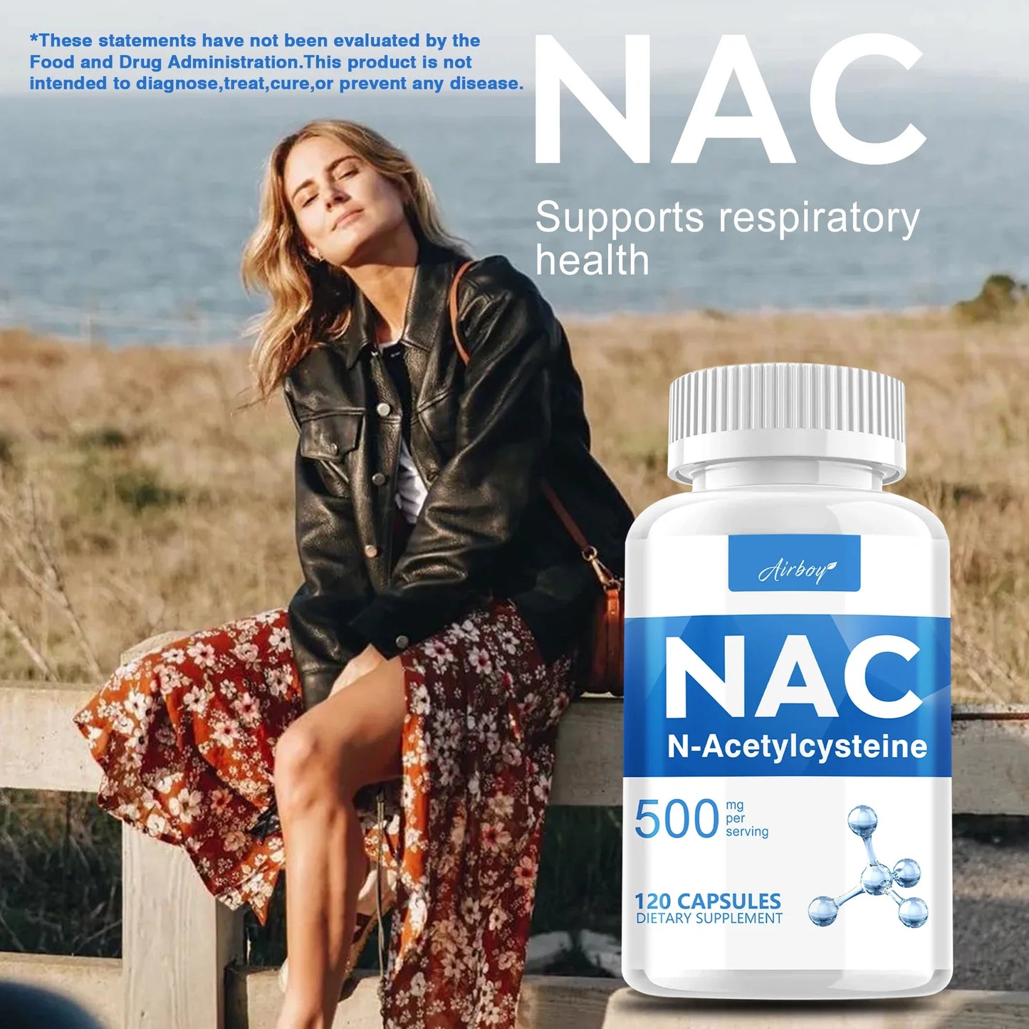 NAC Supplement - N-Acetylcysteine - Antioxidant, Promotes Liver and Kidney Detoxification, Support Skin Health - 120 Capsules