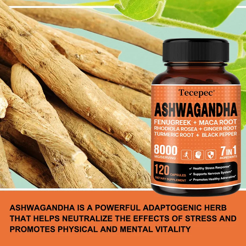 Vitality Ashwagandha Extract Supplement - Improves Mood and Energy, Boosts Mental Health - Helps Relieve Adrenal Fatigue