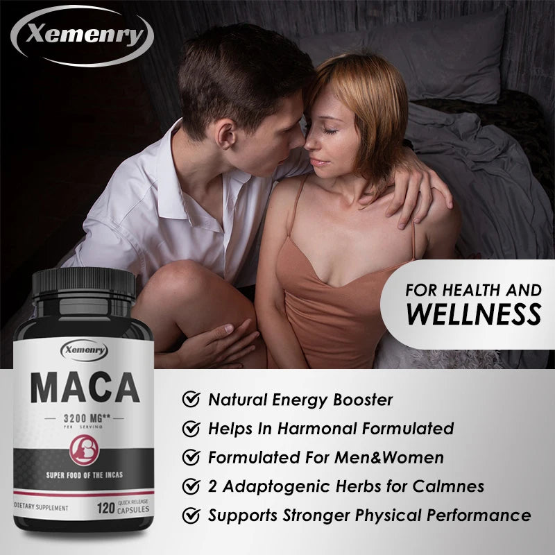 Maca - Athletic Performance, Improves Muscle Mass and Endurance, Muscle Repair and Fatigue Resistance - 120 Capsules