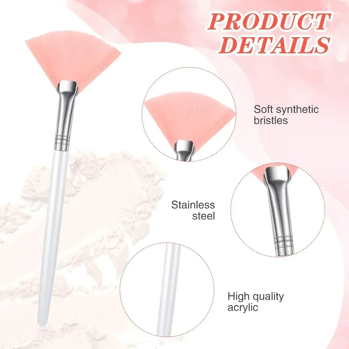 1Pc Soft Fan Brush Face Mask Brushes Silicone Applicator for Glycolic Peel Mud Cream All Skin Types Beauty Makeup Tools