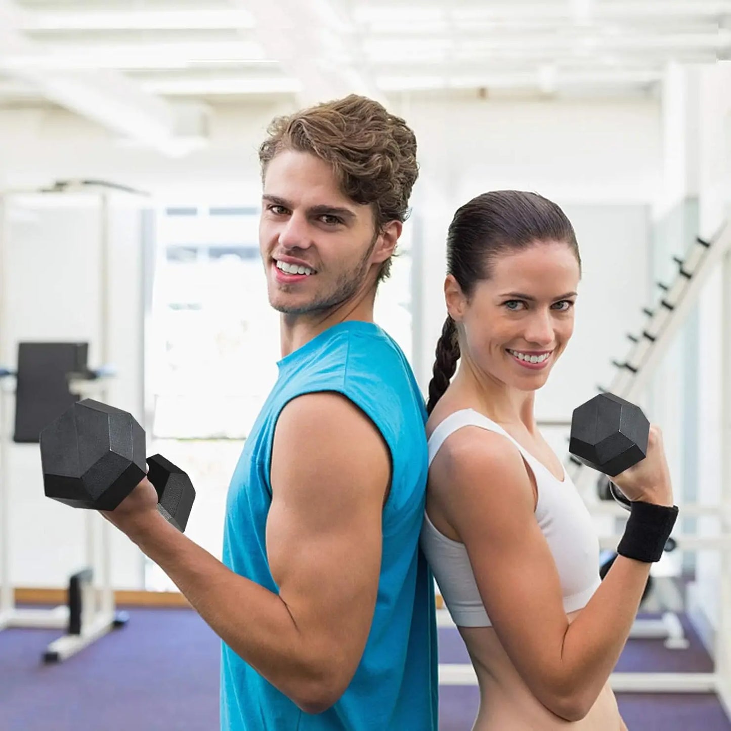 Rubber Grip Encased Dumbbell Cast Iron Weight with Anti-Slip Handle Dumbbell -Strength Training Equipment - Home Gym Accessories