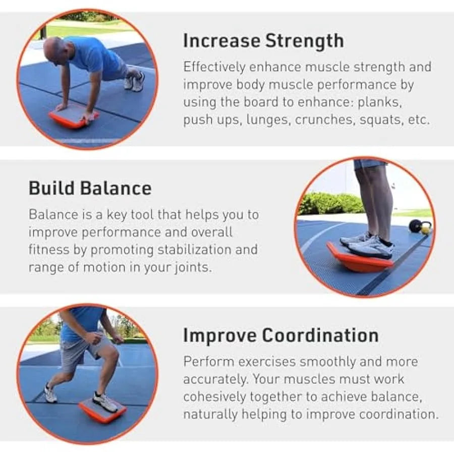 Rocker Board for Balance Training Standing Desk Physical Therapy and More - Multipurpose Lightweight Non-Skid Wobble