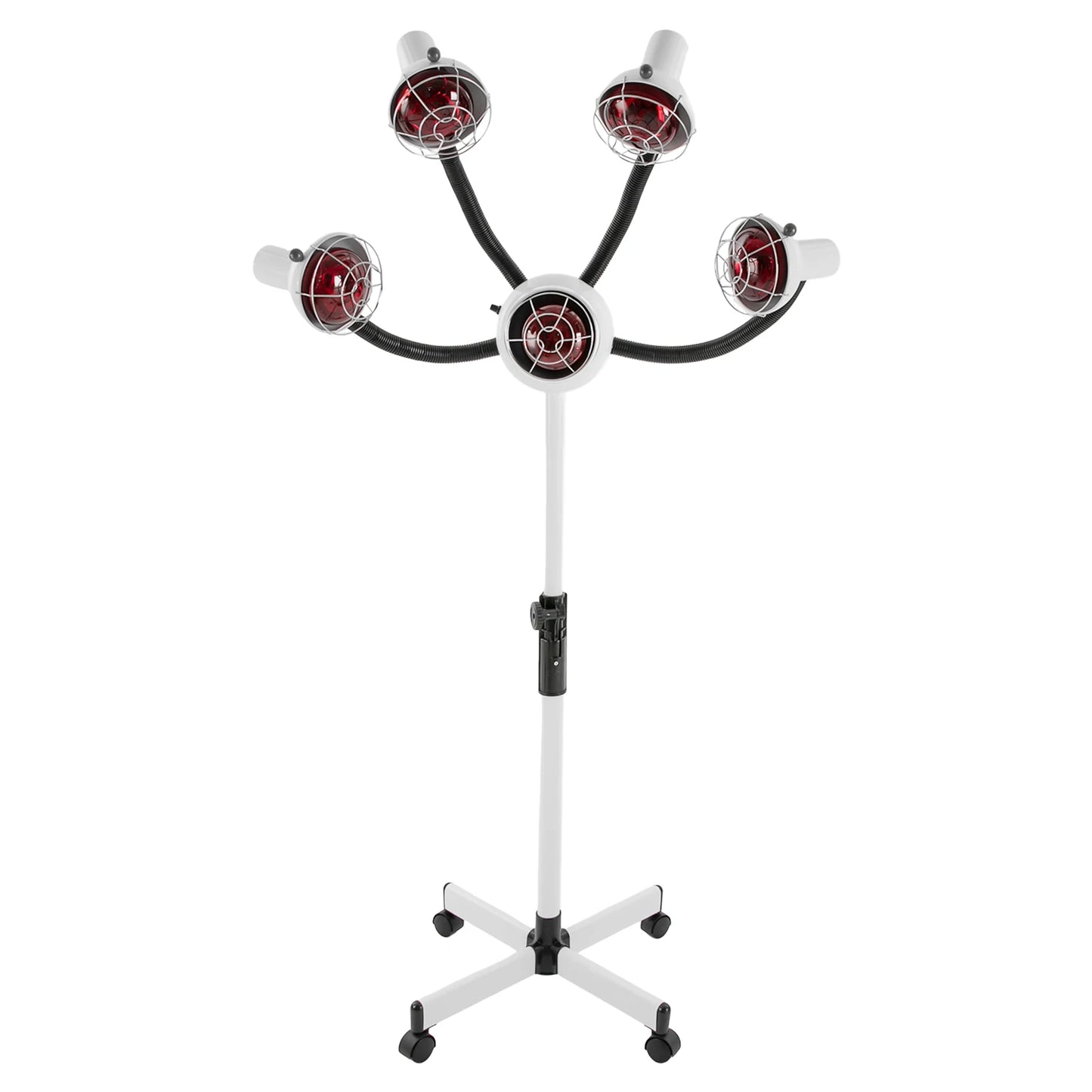 5-Head Infrared Heat Lamp Hair Dryer, 110V Adjusting Height Styling Perming Dryer, Temperature 40-80°C, for Barber Shop, Salon