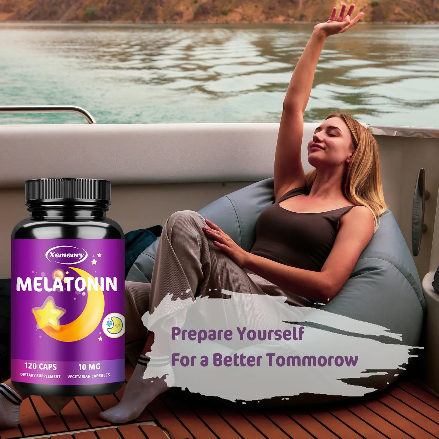 Melatonin Capsules - Supports Natural Sleep, Relieves Irritability, and Promotes Physical and Mental Relaxation - 120 Capsules