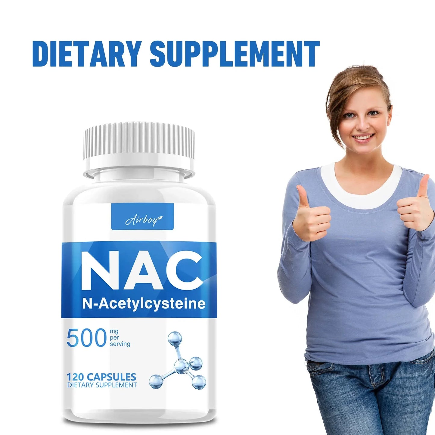 NAC Supplement - N-Acetylcysteine - Antioxidant, Promotes Liver and Kidney Detoxification, Support Skin Health - 120 Capsules