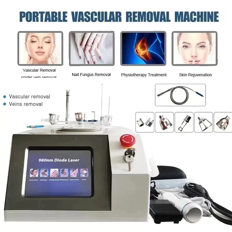 BEST 60W 6 in 1 Diode Laser 980nm Spider Vein Removal Machine Nail Fungus Removal Machine Remove Red Blood spider Veins