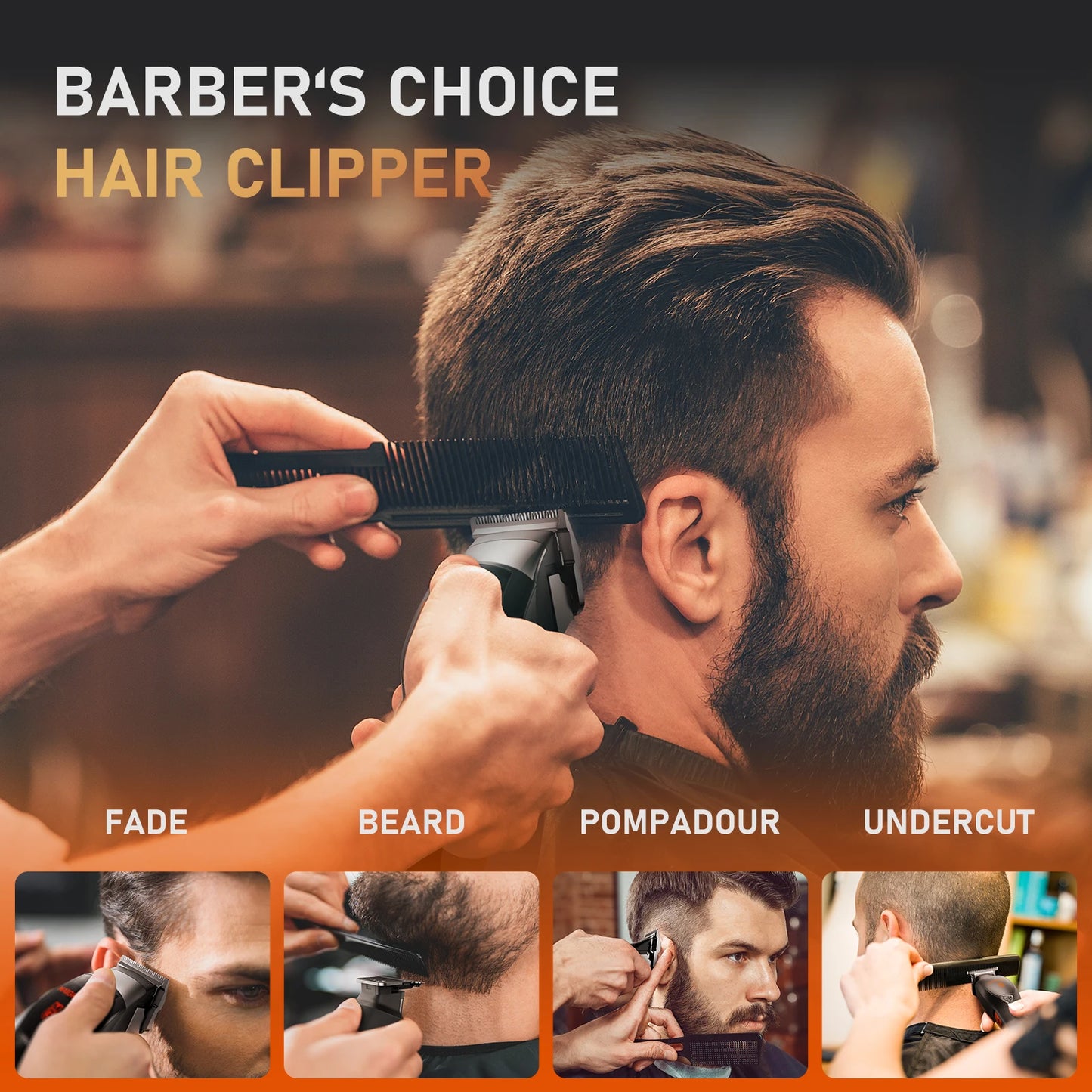 Professional Hair Clippers for Men Premium Home Haircut Kit Cordless Hair Cutting Clippers and Trimmers Set