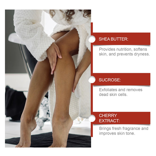 Cherry Sugar Body Scrub Deep Cleansing Exfoliating Dark Skin Lighten Pore Cleanser More Elastic Smoother Skin Gel