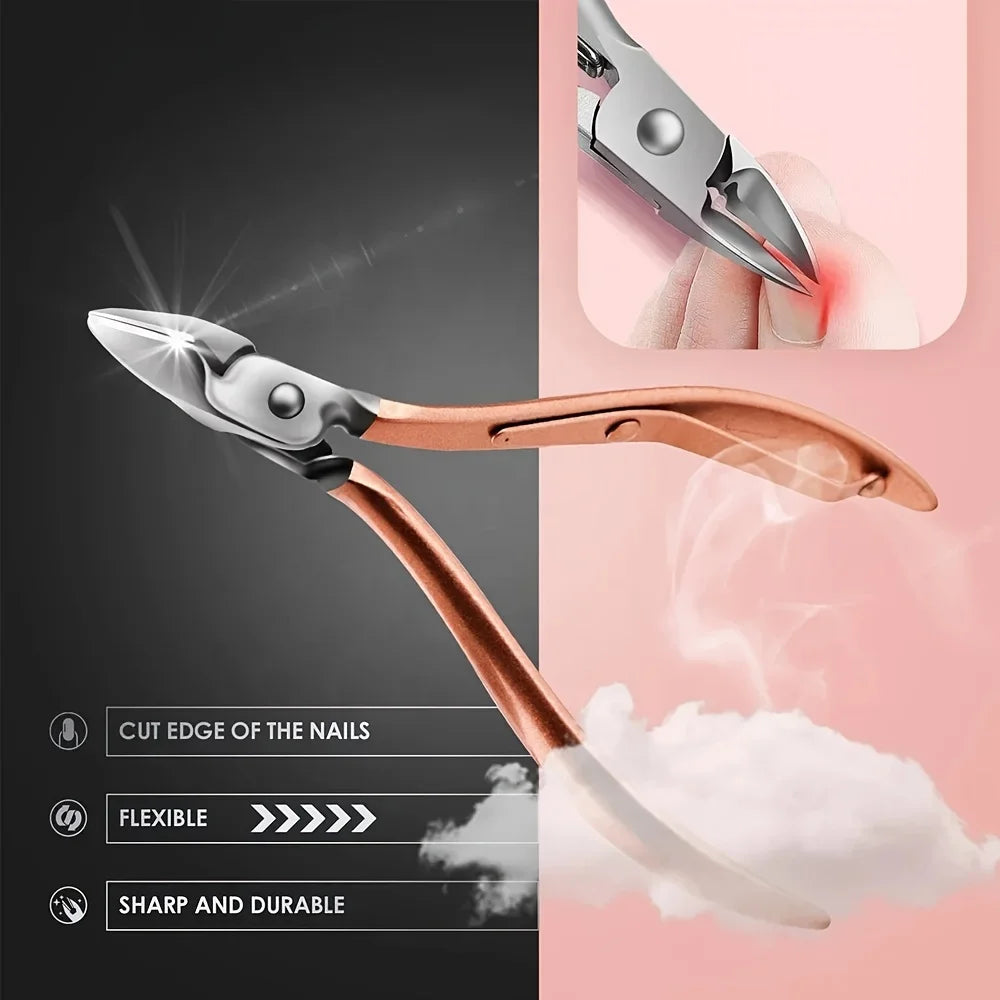 Pink 30 Pcs Manicure Set Professional Nail Clipper Set Stainless Steel Solid Manicure Kit Nail Care Kit With Pink Case Valentine