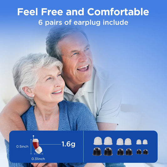 One Pair Rechargerable Hearing Aids Digital In Ear Small Sound Voice Amplifier Enhancer with Charger Case