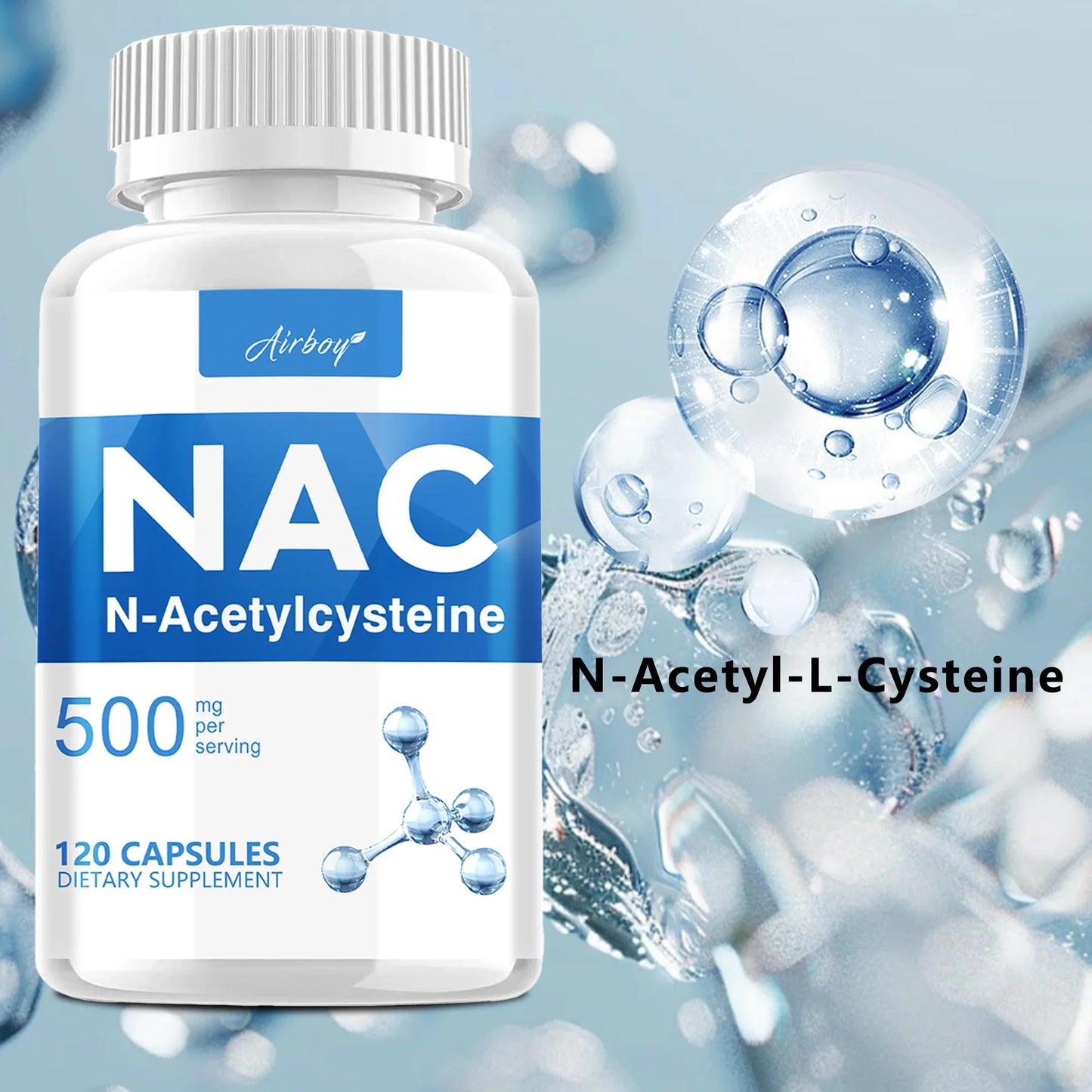 NAC Supplement - N-Acetylcysteine - Antioxidant, Promotes Liver and Kidney Detoxification, Support Skin Health - 120 Capsules