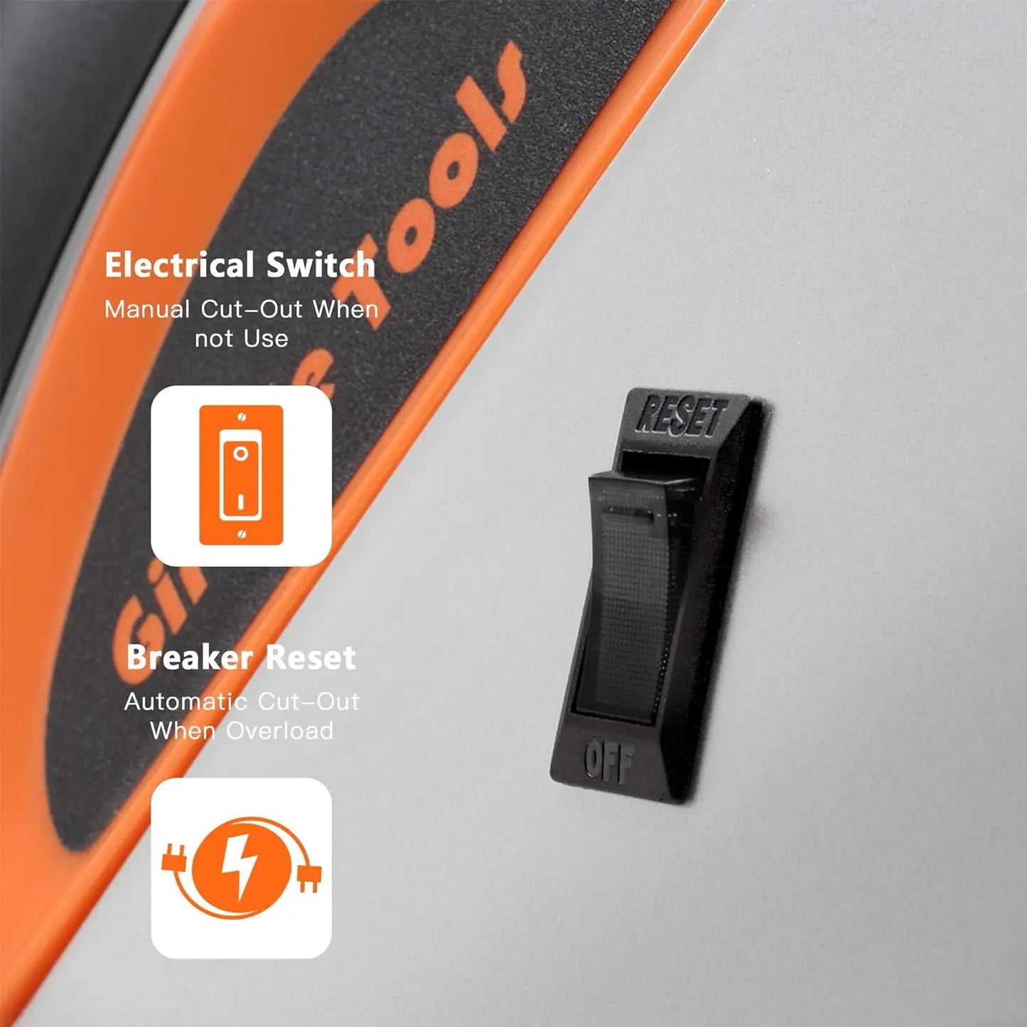 Retractable Power Cord Reel, 50ft 12AWG/3C SJT Heavy Duty Extension Cord Storage Reel Wall/Ceiling Mount