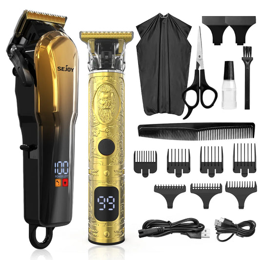 Rechargeable Hair Clippers Kit for Men,Professional Clippers and Trimmers Set,Cordless Hair Beard Trimmer, Barber Clippers,Gift