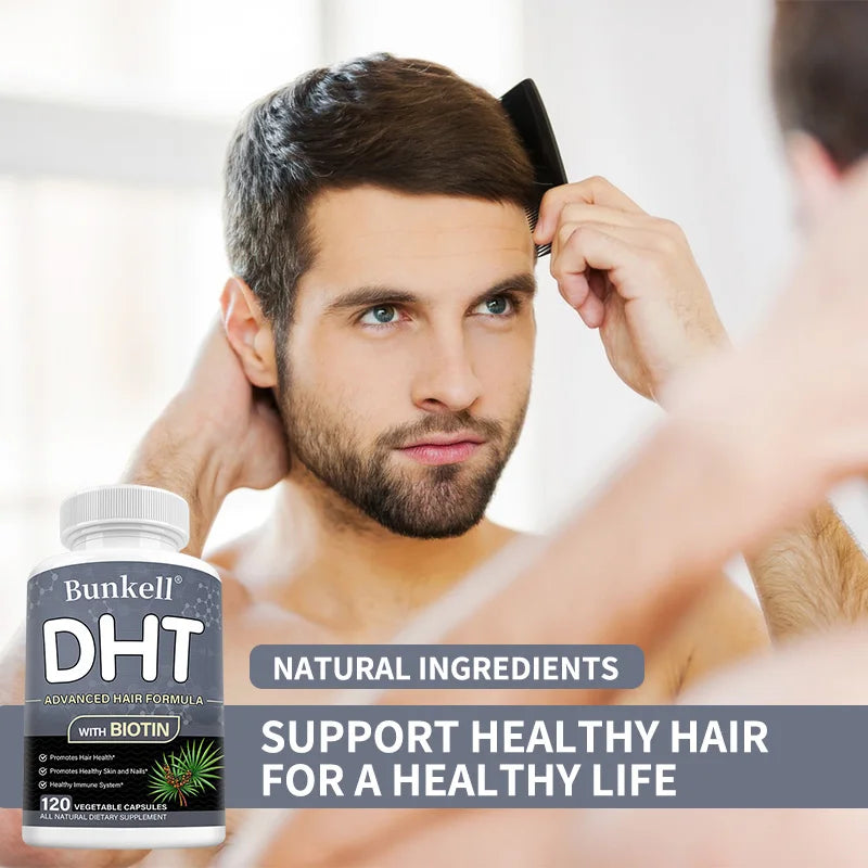 DHT Blocker with Biotin - Promotes Healthy Hair, Skin and Nails, New Follicle Growth, Supports Healthy Immune System