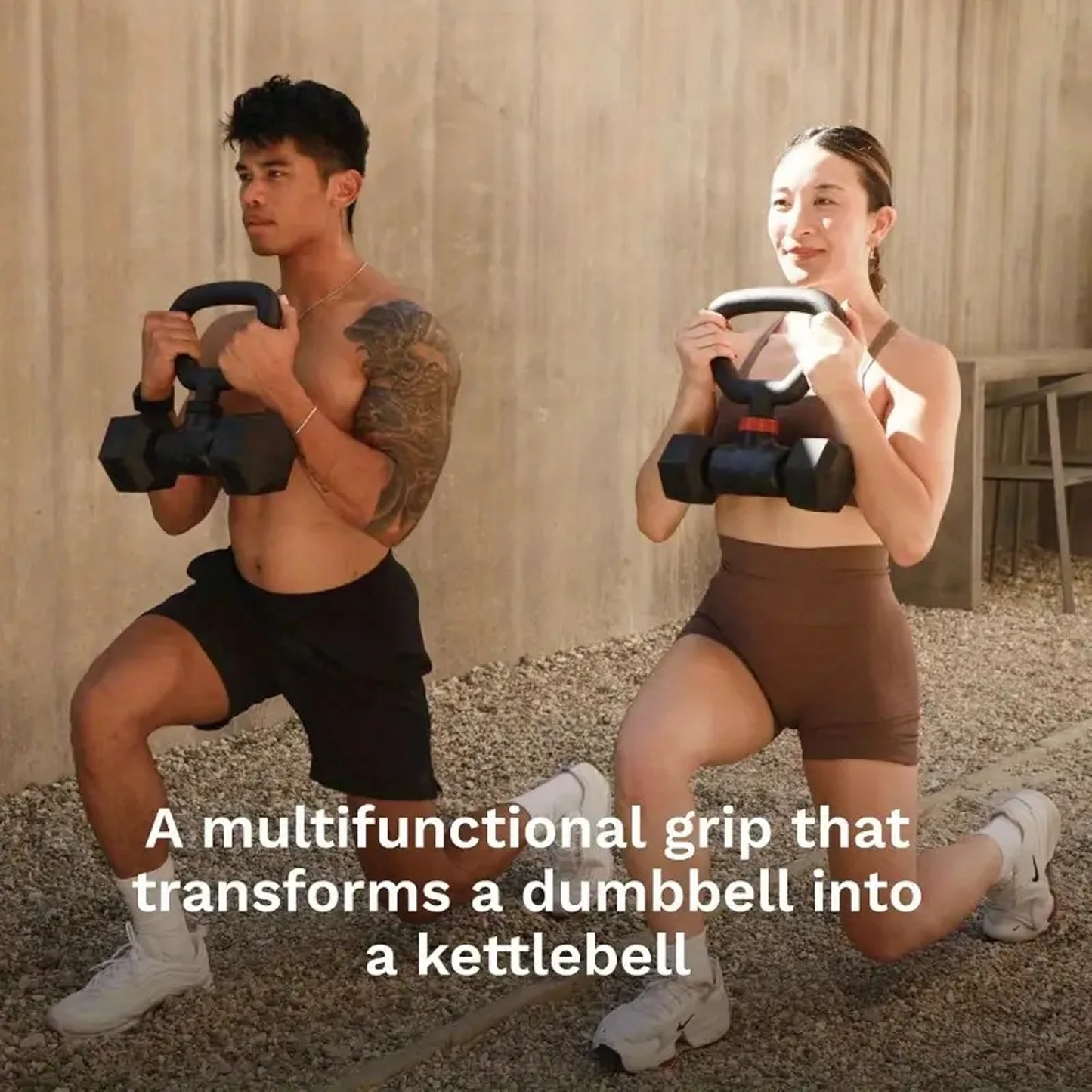 Hyperbell Dumbbell Converter - Convert Dumbbells to Barbell Set and Kettlebell for Home Fitness - Adjustable & Up to 20