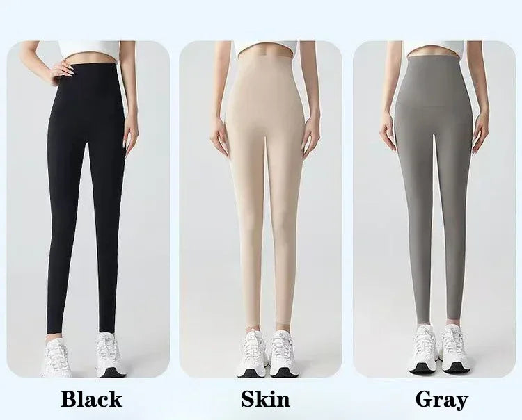 Women's Thin Yoga Leggings High-waisted Elastic Summer Thin Sunscreen Leggings Sexy Lift Buttocks Fitness Pants Bottoming Pants