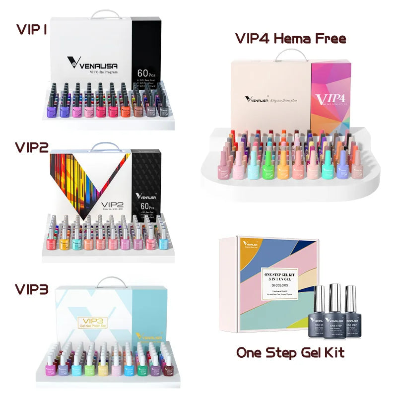 VENALISA VIP4 Kit Nail Gel Polish TPO FREE Full Coverage 36/60 Color Gel Pigment Professional Nail Art Long-lasting Gel Varnish