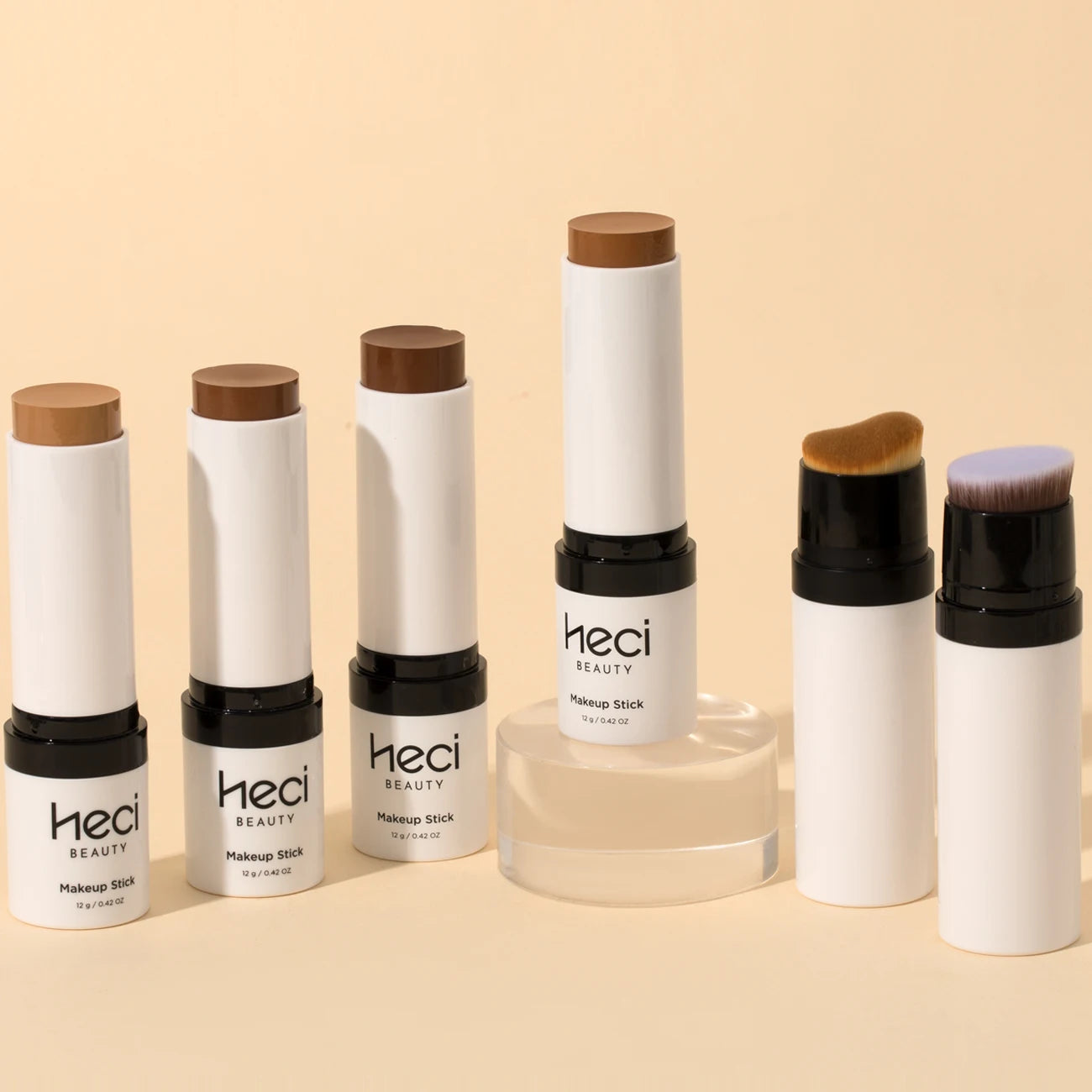 Shine-Free&Balance Foundation Stick with Soft Brush,Buildable, Blendable Versatile Pigment Base Rich Formula for Dark Skin