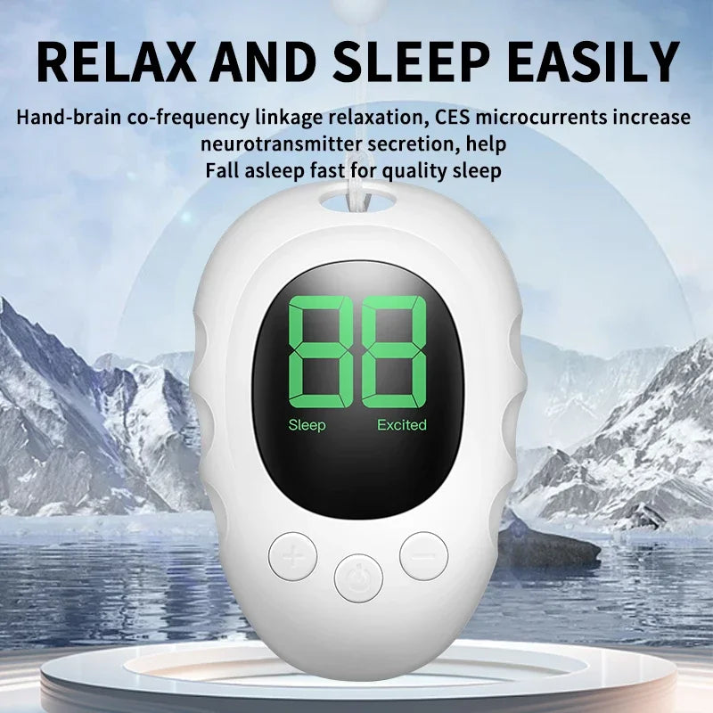 Microcurrent Sleep Aid Device Relieve Insomnia Instrument Help Sleep Night Anxiety Therapy Pressure Relief Palm Pulse Massager